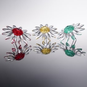3pc Swarovski Crystal SCS Marguerite Figurines 1999-2001