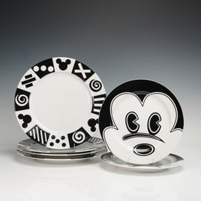 6pc Disney Dimension Dinner and Salad Plates, Mickey Mouse
