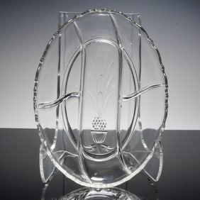 Heisey Oval Glass Divided Relish Tray, Plantation Pressed