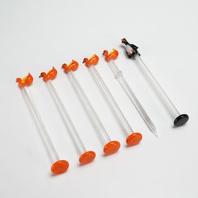 6pc Blown Glass Duck and Penguin Cocktail Sticks