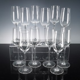 12pc Riedel Crystal Fluted Champagne Glasses