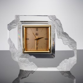 Mikasa Crystal Sculpted Mantle Clock