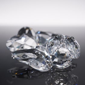 Swarovski Crystal Figurine, Ladybug on Four Leaf Clover