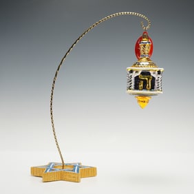 2pc Christopher Radko Hanukkah Dreidel Ornament and Stand, A Holiday Spin