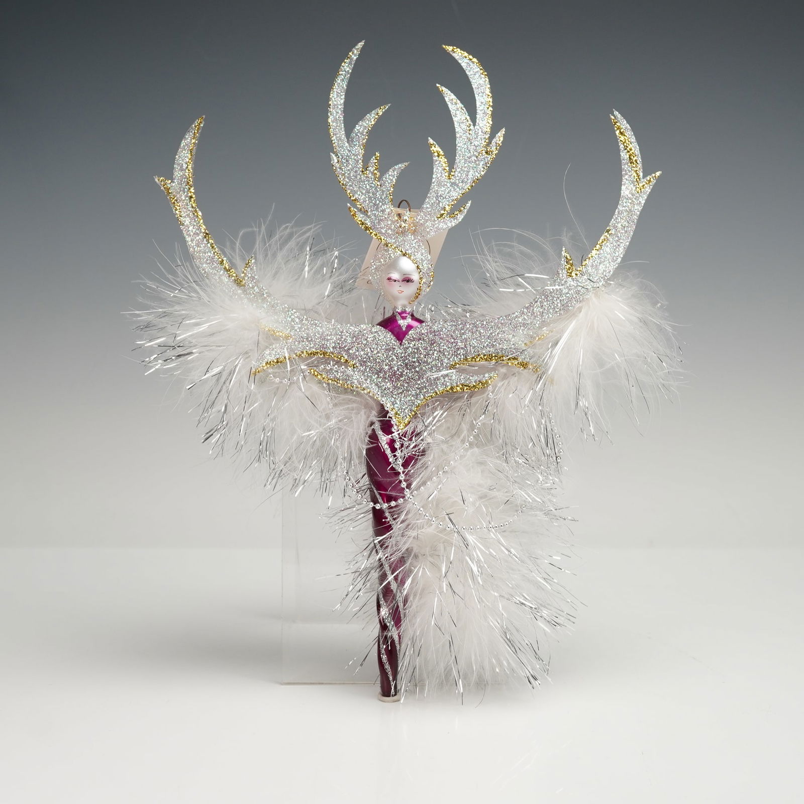 Christopher Radko Christmas Tree Ornament, Crystal Frost Feathers (1 of 3)