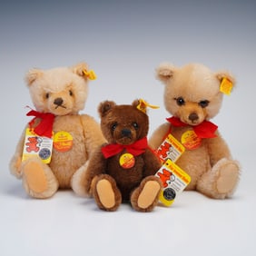 3pc Steiff Stuffed Mohair Bears
