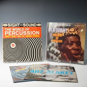 4pc Percussion Record Set: Olatunji, Monty Craft, Stix Hooper & Art Blakey