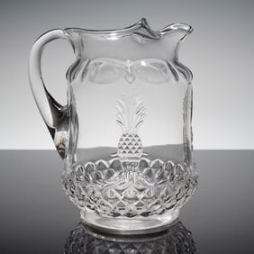 Heisey Crystal Ice Lip Pitcher, Plantation Pressed