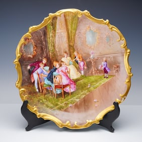 Dubois Limoges Porcelain Courtship Motif Charger