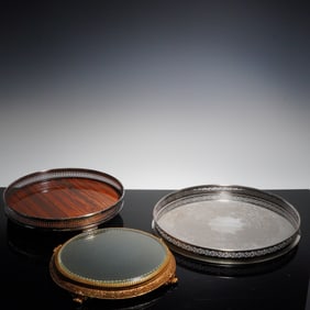 3pc Sheffield Silver, Van Bergh, and Italian Silver Plated Tray and Base