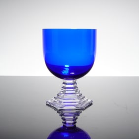 Baccarat Crystal Cobalt Blue Water Goblet, Orsay