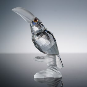 Swarovski Crystal Figurine, Toucan on Branch, Up in the Trees