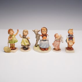 5pc Goebel Hummel Figurines- Girls at Play and Daily Tasks