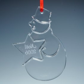 Baccarat Crystal Annual Ornament, Snowman 2006