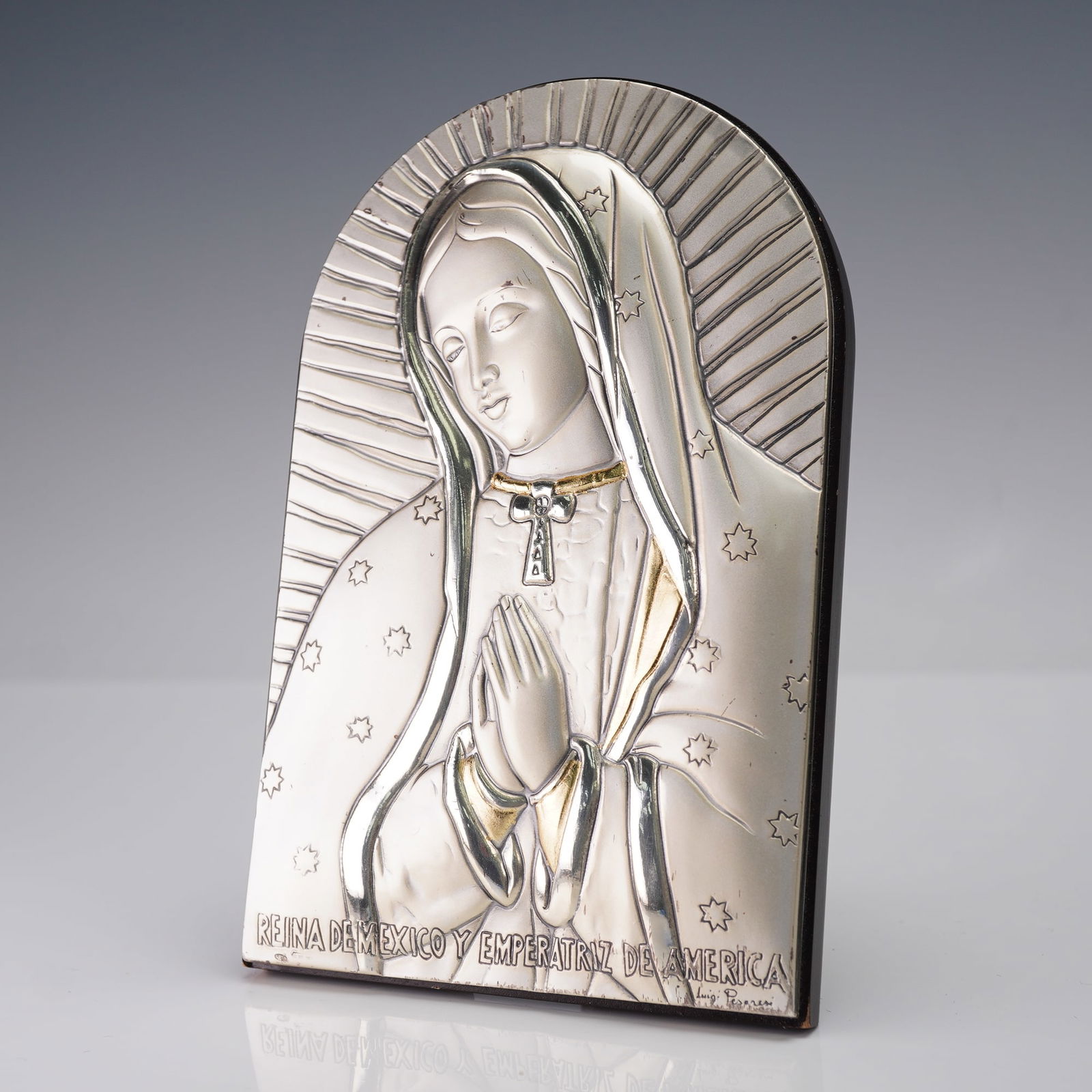 Sterling Silver Our Lady of Guadalupe on Wood by Luigi Pesaresi (1 of 4)