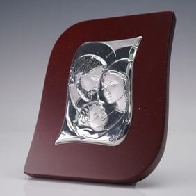 Argenti Silver-Tone Relief Plaque of Holy Family
