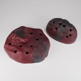 Van Briggle Pottery Mulberry Flower Frogs