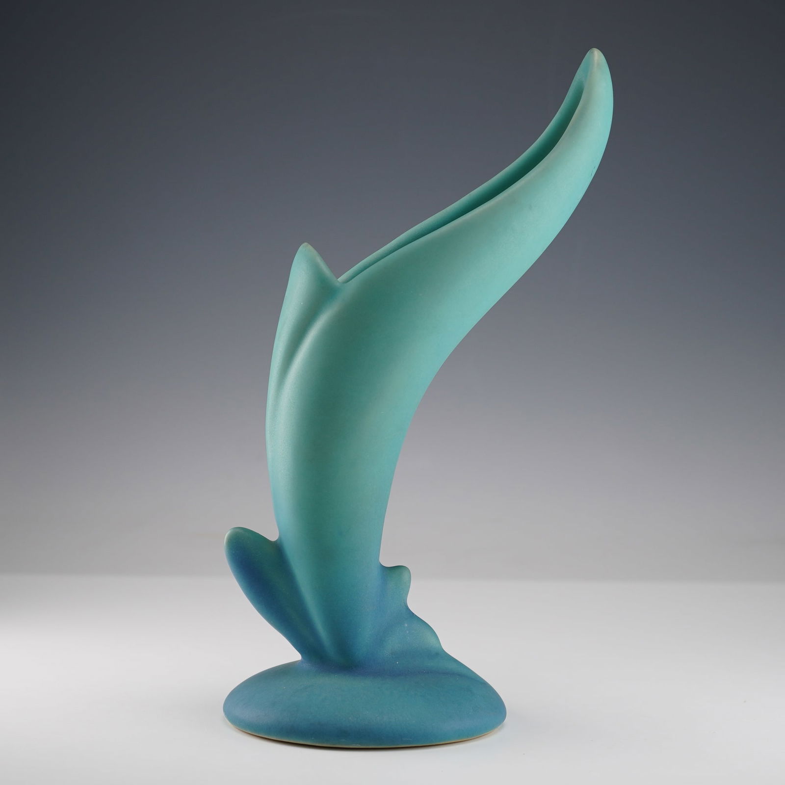 Van Briggle Pottery Turquoise Vase, Bird of Paradise (1 of 3)