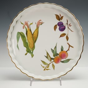 Royal Worcester Porcelain Quiche Pie Plate, Evesham