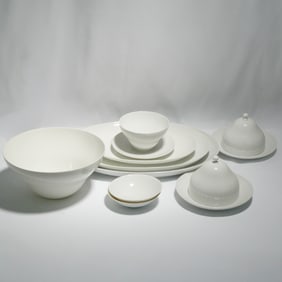 11pc Rosenthal by Bjorn Wiinblad Serving Bowls & Platters, White Romance