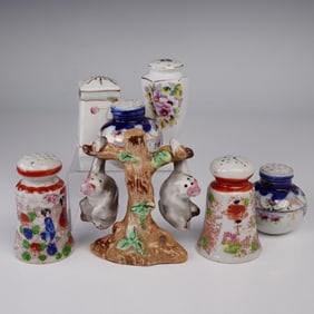 9pc Japanese Porcelain and Ceramic Shakers