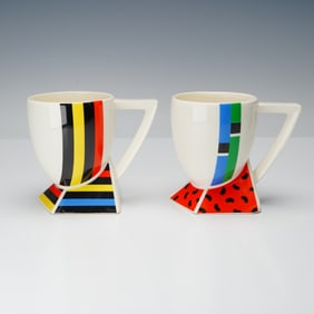 2pc Fujimori Kato Kogei Ceramic Mugs, Alpha-3