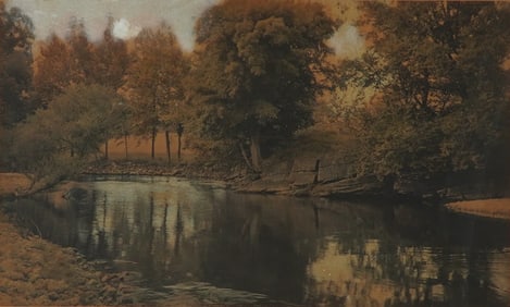 Wallace Nutting (American 1861-1941) Hand-Colored Photograph, Signed