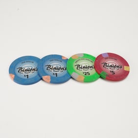 4pc Binion's Las Vegas Casino Chips