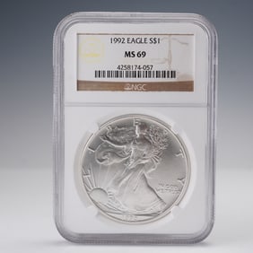 1992 American Silver Eagle Dollar Coin NGC Graded MS 69