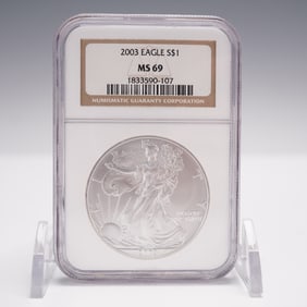 2003 Silver Eagle Type 1 Dollar NGC Graded MS-69