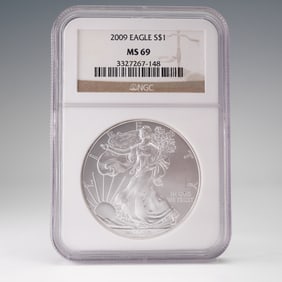 2009 American Silver Eagle $1 Coin NGC Graded MS69