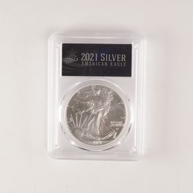 2021 American Silver Eagle Coin, PCGS MS70 Type 2 First Day of Issue