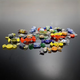 26pc Art Glass Wrapped Candy Figurines