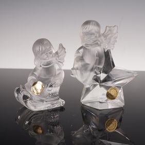 2pc Goebel Hummel Crystal Angel Figurines