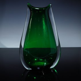 Green Art Glass Vase