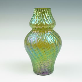 Iridescent Art Glass Vase in Sea Urchin Style
