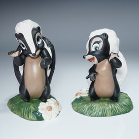 2pc Walt Disney Classics Collection Figurines, Flower & Ms Skunk from Bambi