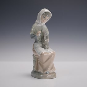 Zaphir Porcelain Figurine, Girl with Rabbit