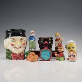 9pc Ceramic Figural Decorative Objects