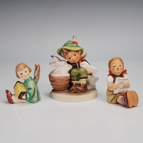 3pc Goebel Hummel Figurines, Playmates, Music and Angel