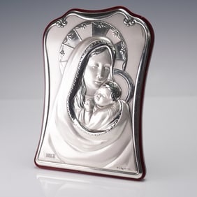 Ranieri Silver-Plated Madonna and Child Plaque