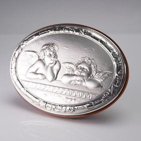 Zeta Studio D'Arte Sterling Silver Plaque, Cherubs