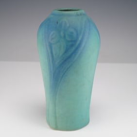 Van Briggle Pottery Floral Turquoise Vase