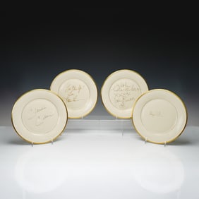 4pc Lenox Porcelain Cassidy's Place Charity Celebrity Signed Plates