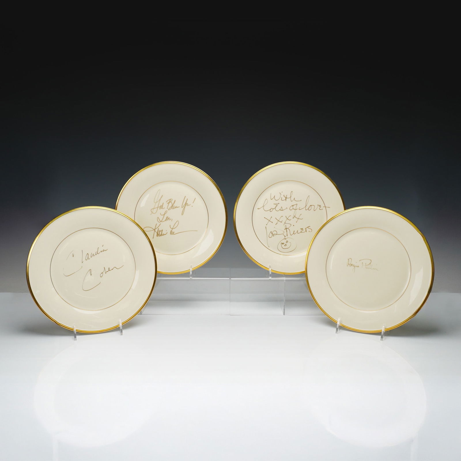 4pc Lenox Porcelain Cassidy's Place Charity Celebrity Signed Plates (1 of 4)