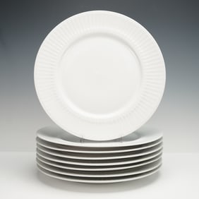 8pc Coventry White Porcelain Dinner Plates, Parthenon
