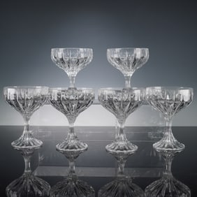6pc Mikasa Park Lane Crystal Champagne Glasses
