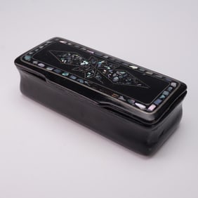 Black Lacquer Box with Mother-of-Pearl Inlay