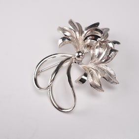 Forstner Sterling Silver Floral Brooch