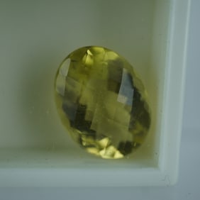 16.25 CT Ouro Verde Quartz Oval Checkerboard Cut Gemstone